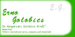 erno golobics business card